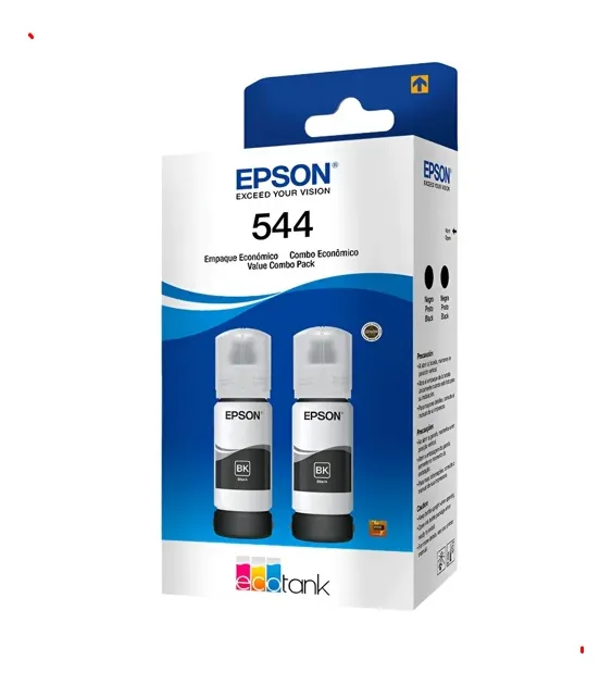 Kit 2 Tinta 544 Para T544 L3110 L3150 L3160 L3250 Preto