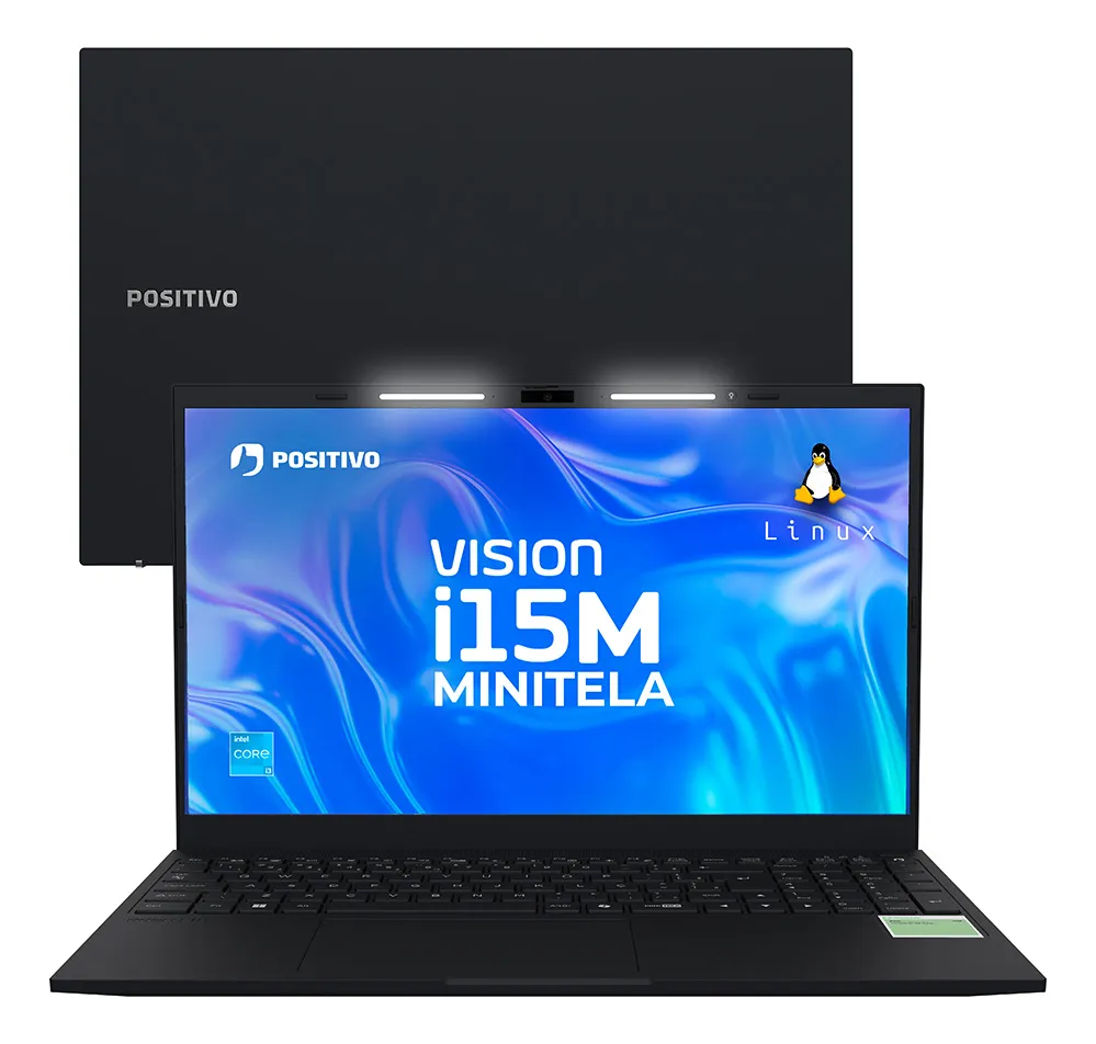 Notebook Positivo Vision i15m Intel Core 3 N300 8gb 256gb Ssd Wi-fi 6 Linux - Tela 15,6 Full Hd Ips Antirreflexo – Minitela - Permite upgrade de memória RAM e SSD – Preto
