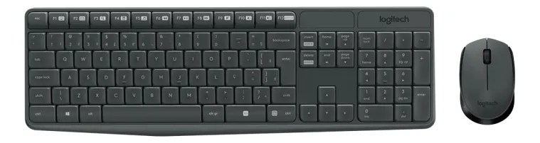 Kit de teclado e mouse sem fio Logitech MK235 teclado grafite e mouse preto