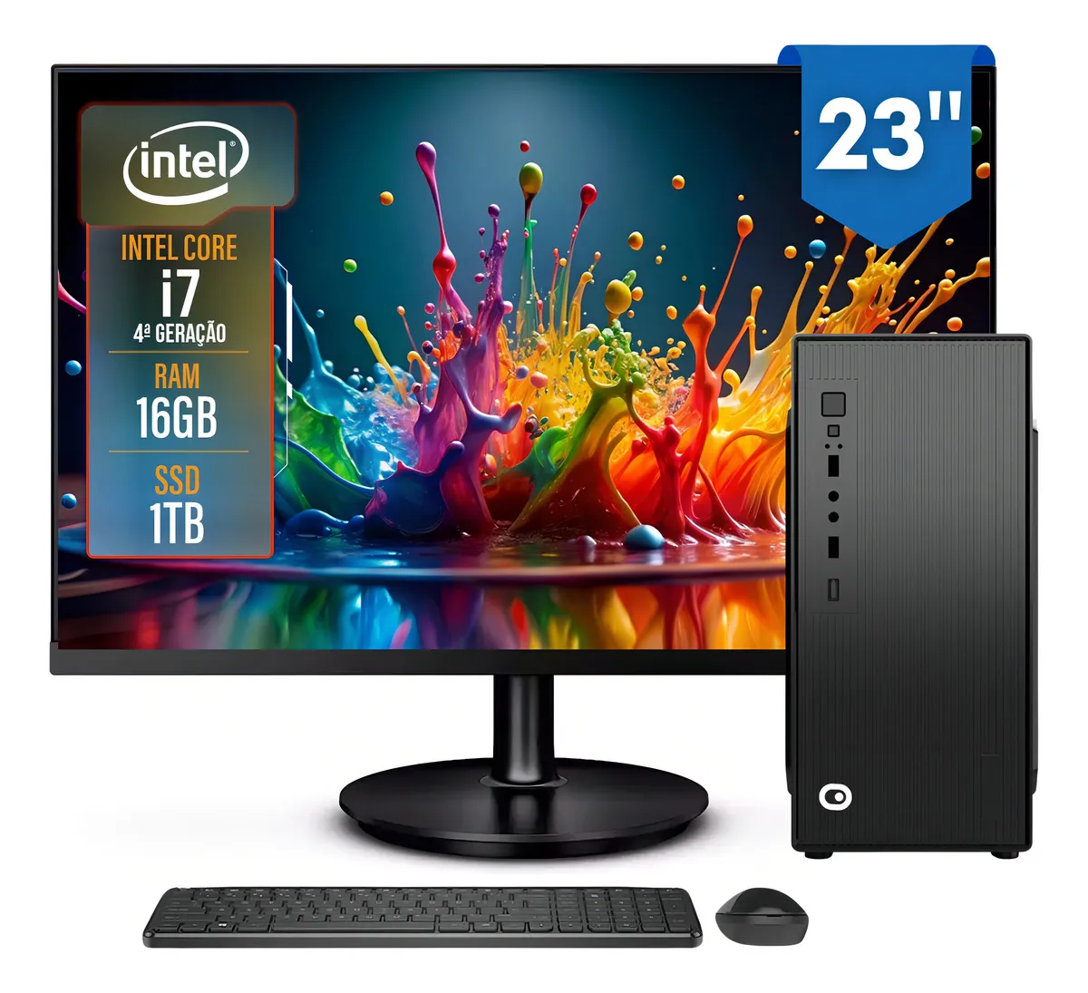 Computador Completo 2Eletro Top Intel Core i7, 16GB RAM, SSD 1TB, Bivolt, Monitor 23" Full HD - CD2E-0136TO