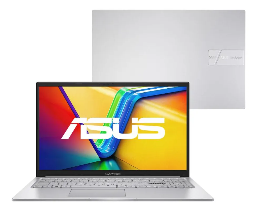 Notebook ASUS Vivobook 15, Intel Core i5 1334U 1,3 GHz, 8GB Ram, 256GB SSD, KeepOS Linux, Tela 15,6" FHD, Cool Silver - X1504VA-NJ1739