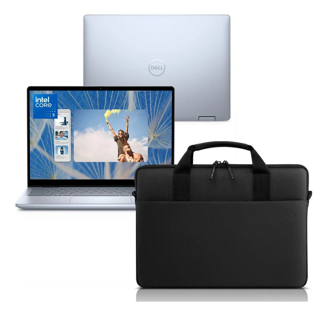 Notebook 2 em 1 Dell Inspiron 2IN1-I1300-M10C 14" FHD+ Touch Intel® Core™ i5 8GB 512GB SSD Windows 11 Prata Gelo +Capa