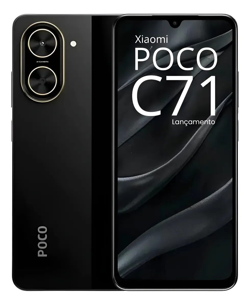 Smartphone Poco C71 4+4gb Ram Virtual + 128gb, Preto