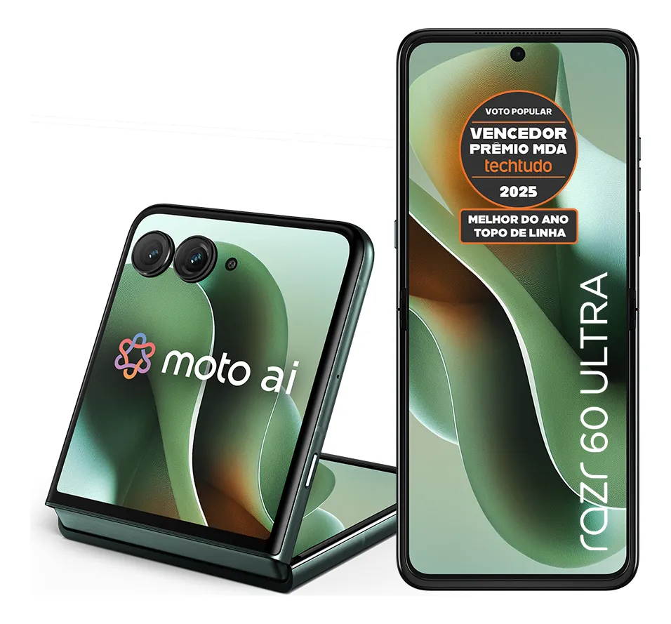 Smartphone Motorola Razr 60 Ultra - 1tb 32gb (16gb Ram+16gb Ram Boost) Snapdragon 8 Elite Tela Dobrável 7 E Externa 4 Moto Ai 50mp Camera - Verde