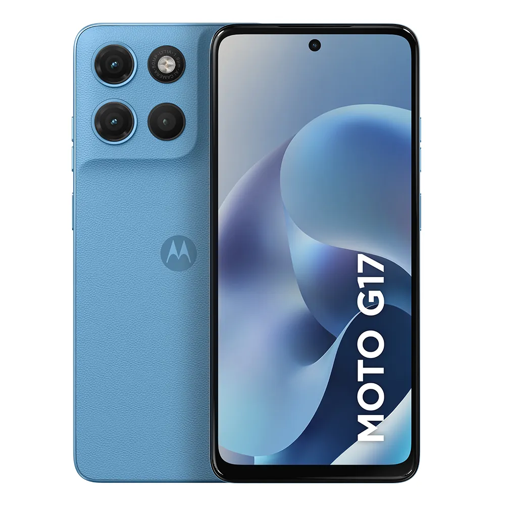 Smartphone Motorola Moto G17 4g - 256gb 12gb (4gb Ram + 8gb Ram Boost) Camera 50mp Sony Lytia 600, Tela Fhd+ 60hz, Bateria 5200 Mah - Azul