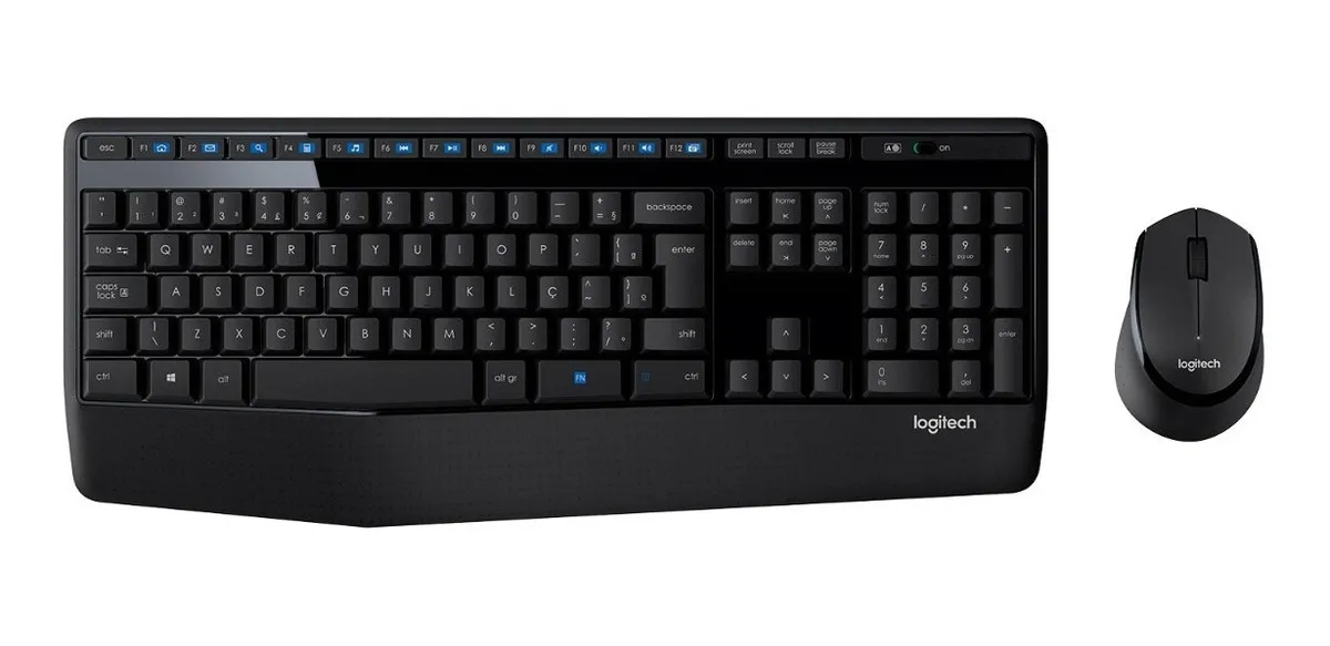 Combo Teclado e Mouse sem fio Logitech MK345 Layout ABNT2