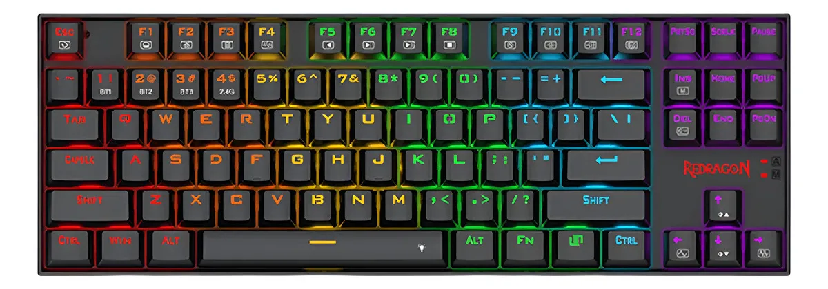 Teclado Mecânico Gamer Kumara Elite Preto K552-krs Iluminação Rainbow Preto Português Brasil Redragon