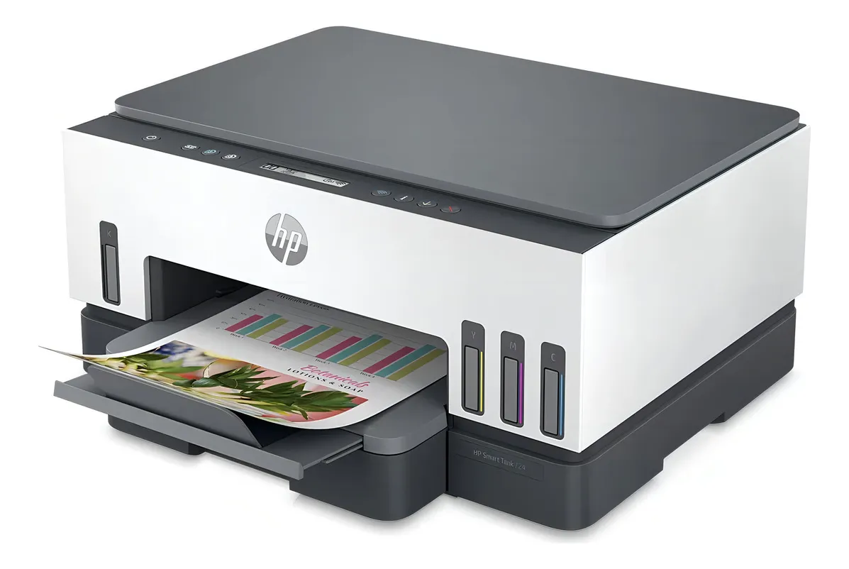 Impressora Multifuncional HP Smart Tank 724 Tanque de Tinta Colorida Wi-Fi Scanner Duplex Branco (2G9Q2A)