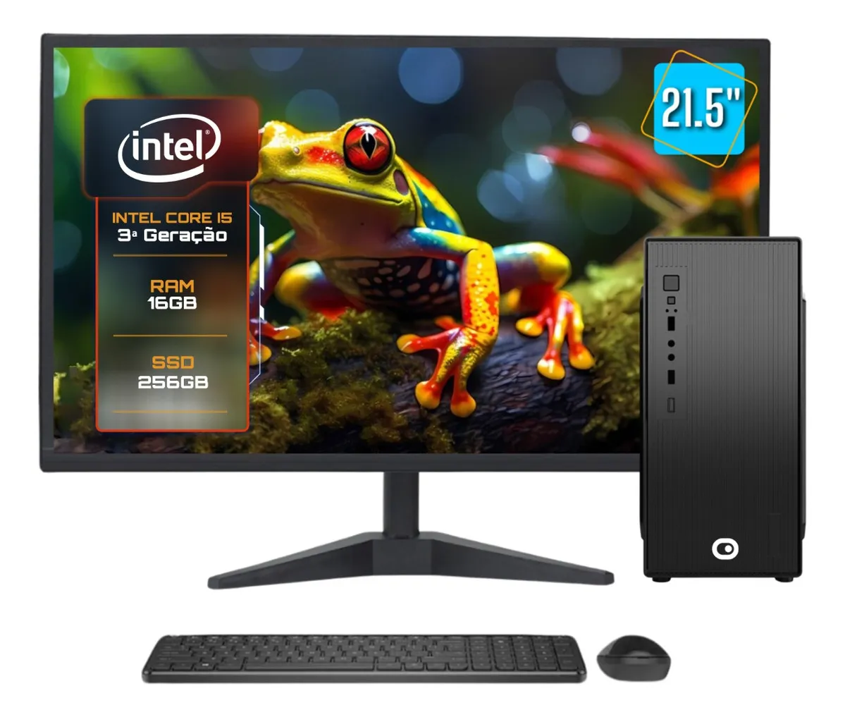 Computador Completo 2Eletro Speed Intel Core i5, 16GB RAM, SSD 256GB, Bivolt, Monitor 21.5" Full HD - CD2E-0122SP