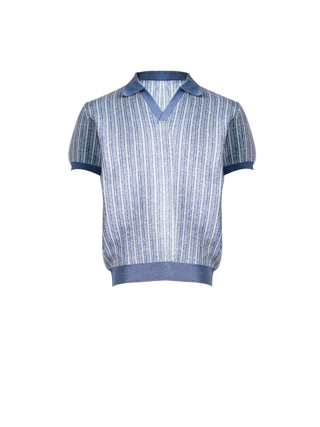 Blue & White Striped Polo