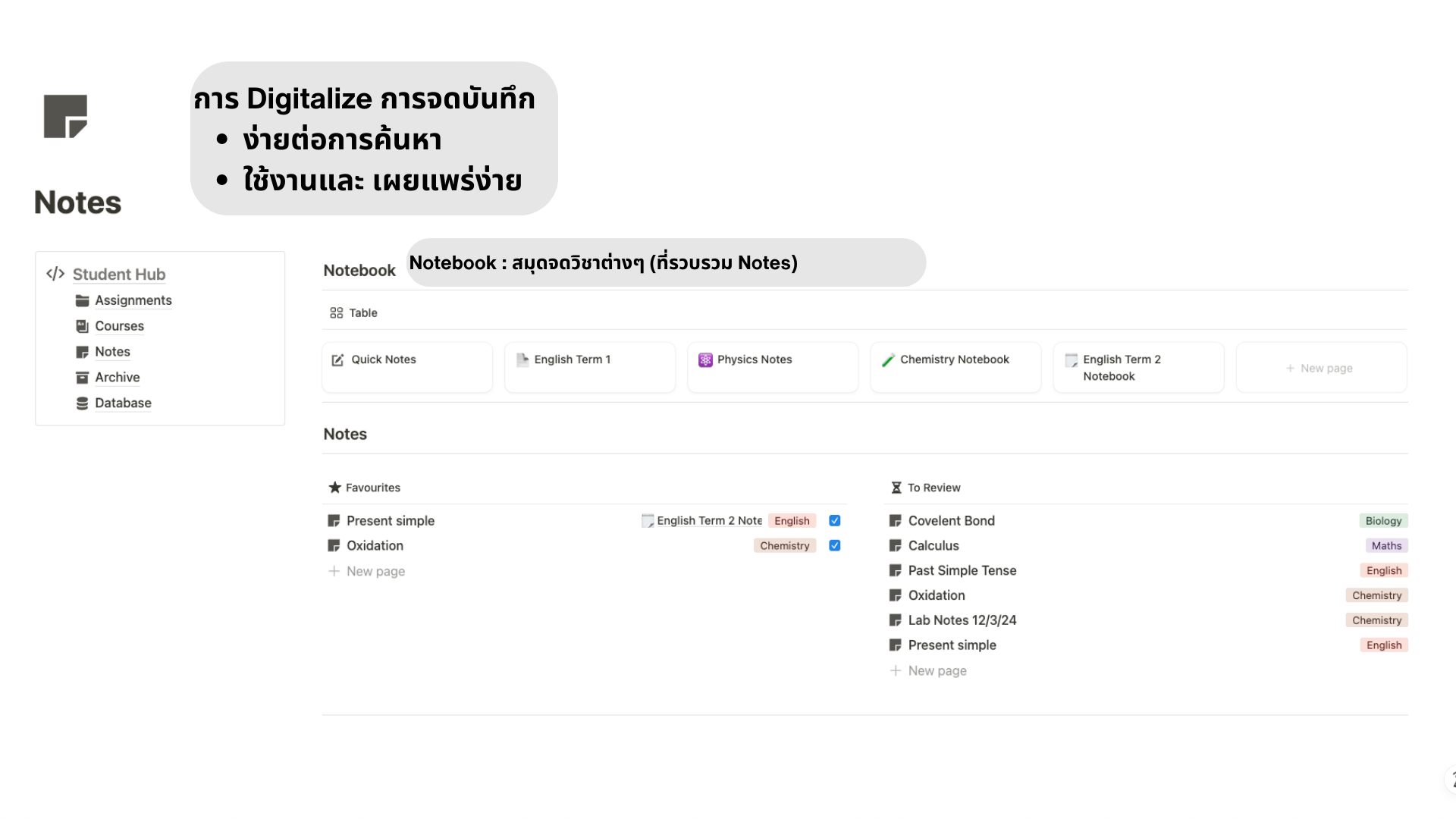 Notion Student Planner