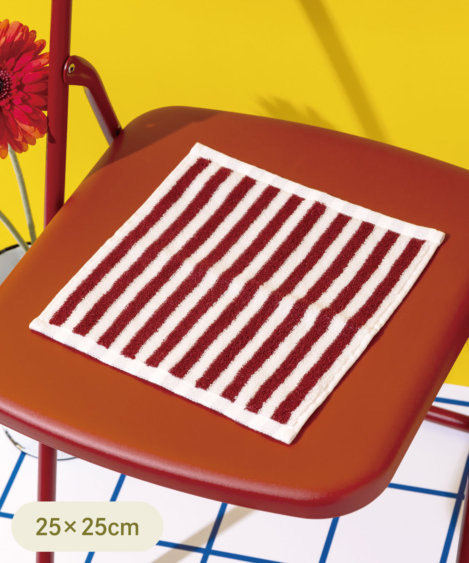 3COINS 條紋小毛巾（紅）