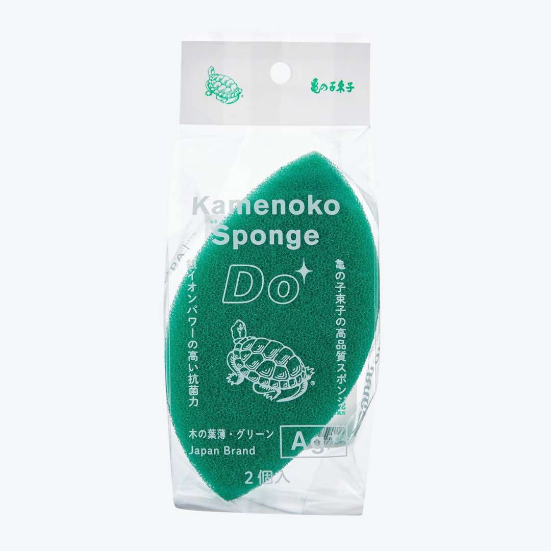 龜之子束子 銀離子抗菌海綿（葉薄形2入）