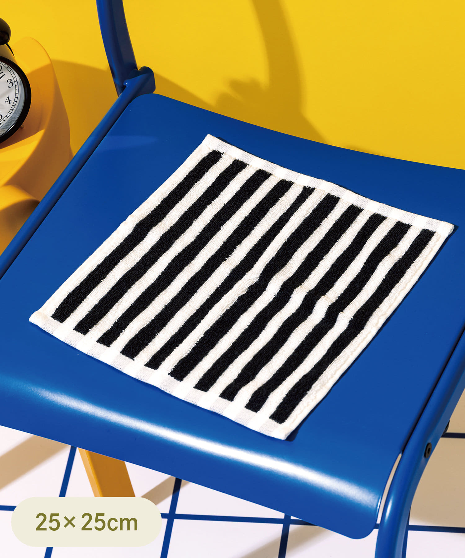 3COINS 條紋小毛巾（黑）