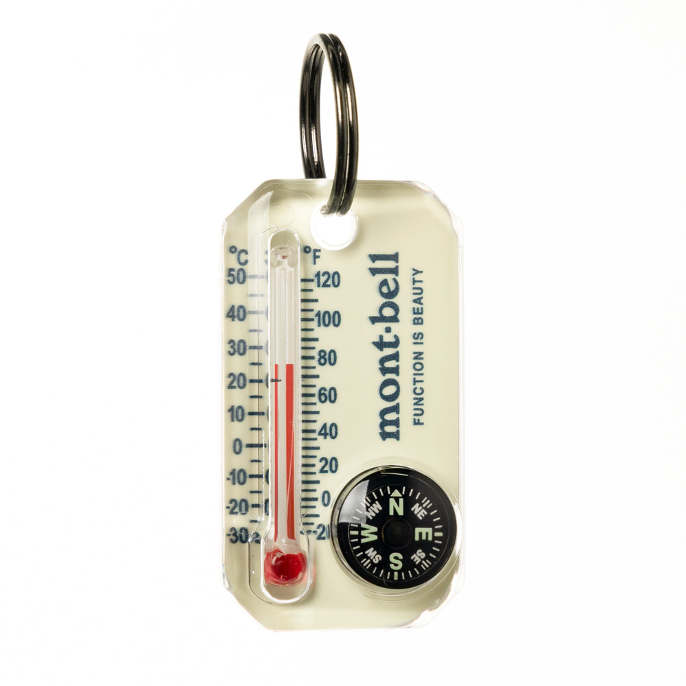 mont-bell 溫度計指南針鑰匙圈（表面夜光款）
