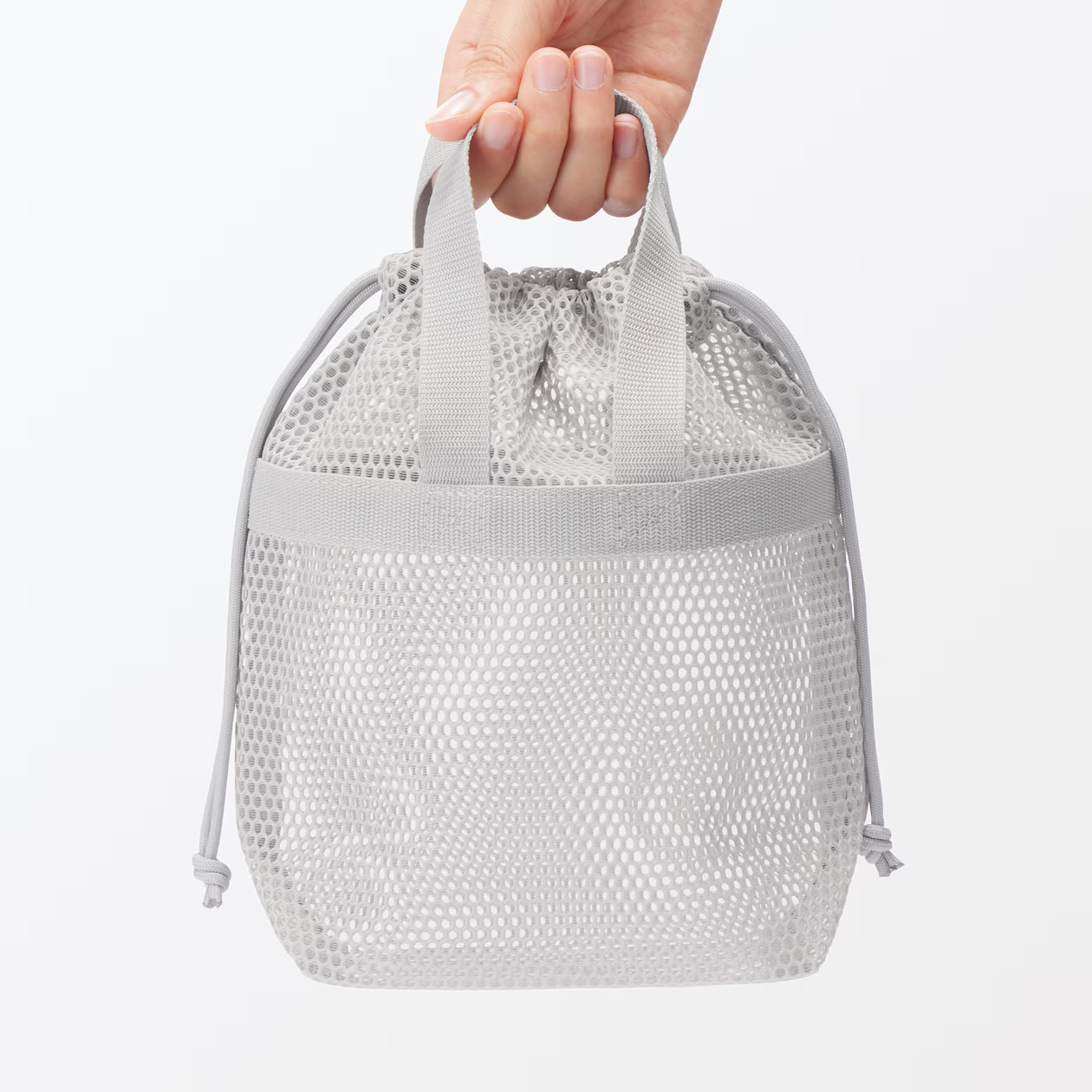 MUJI 立體網狀抽繩提袋