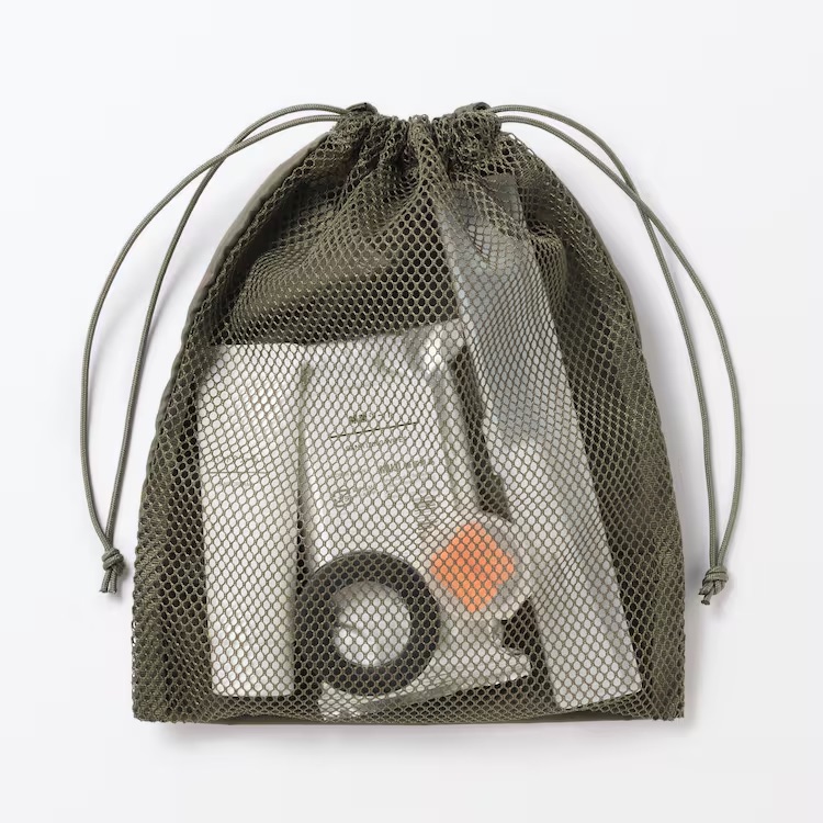 MUJI 雙層網狀束口袋