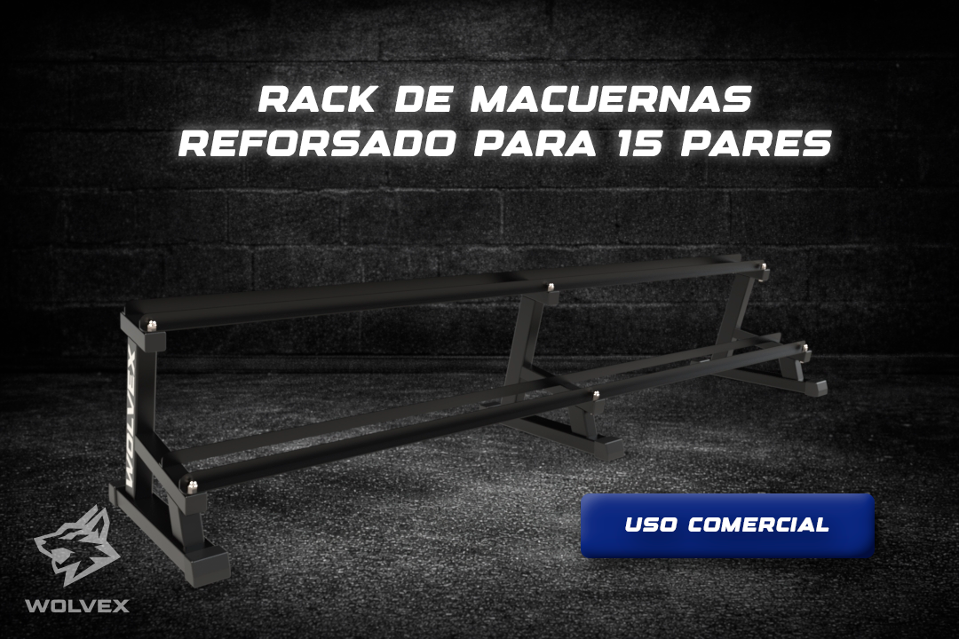 Rack para mancuernas ahuladas reforzado hasta 15 pares