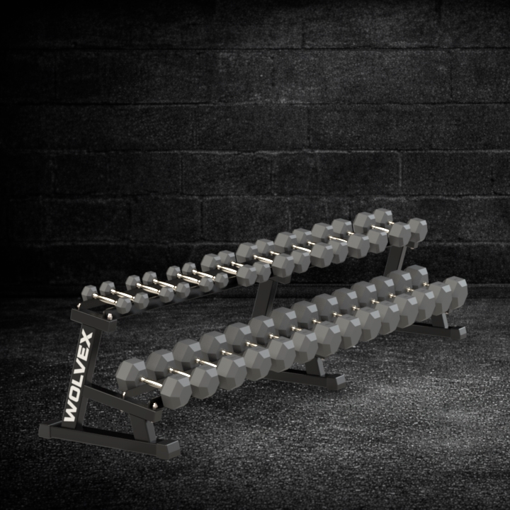 Rack de mancuernas ahuladas de 3 a 60lbs