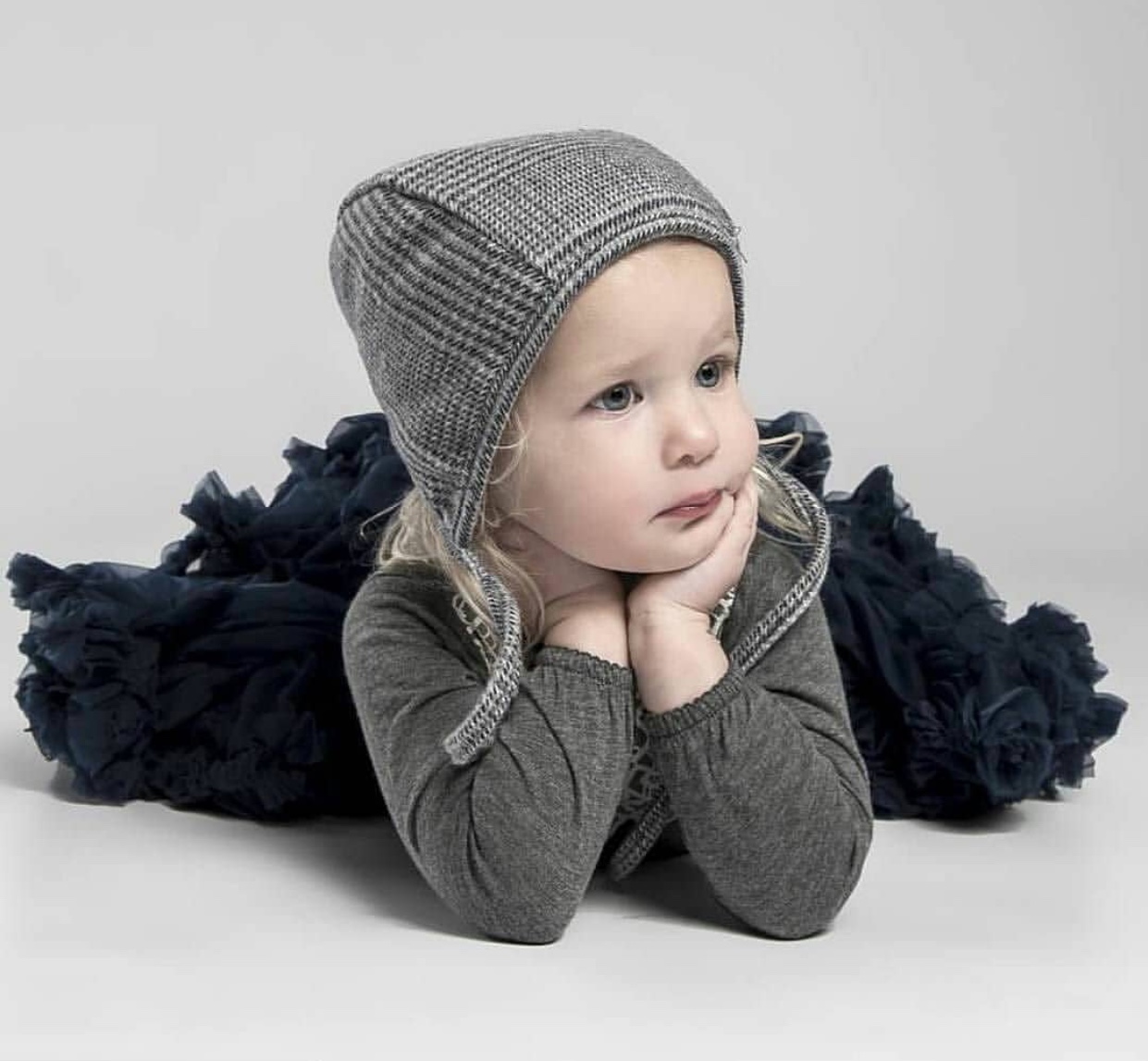 Swedish Made Grey Baby Bonnet