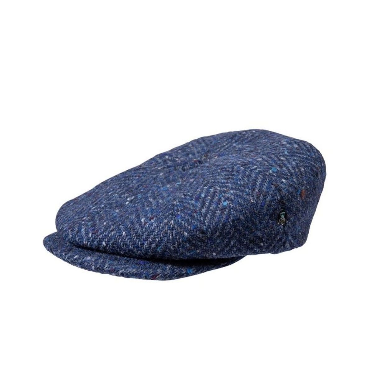 Navy Dubliner Irish Herringbone Tweed Flat Cap Large 60cms