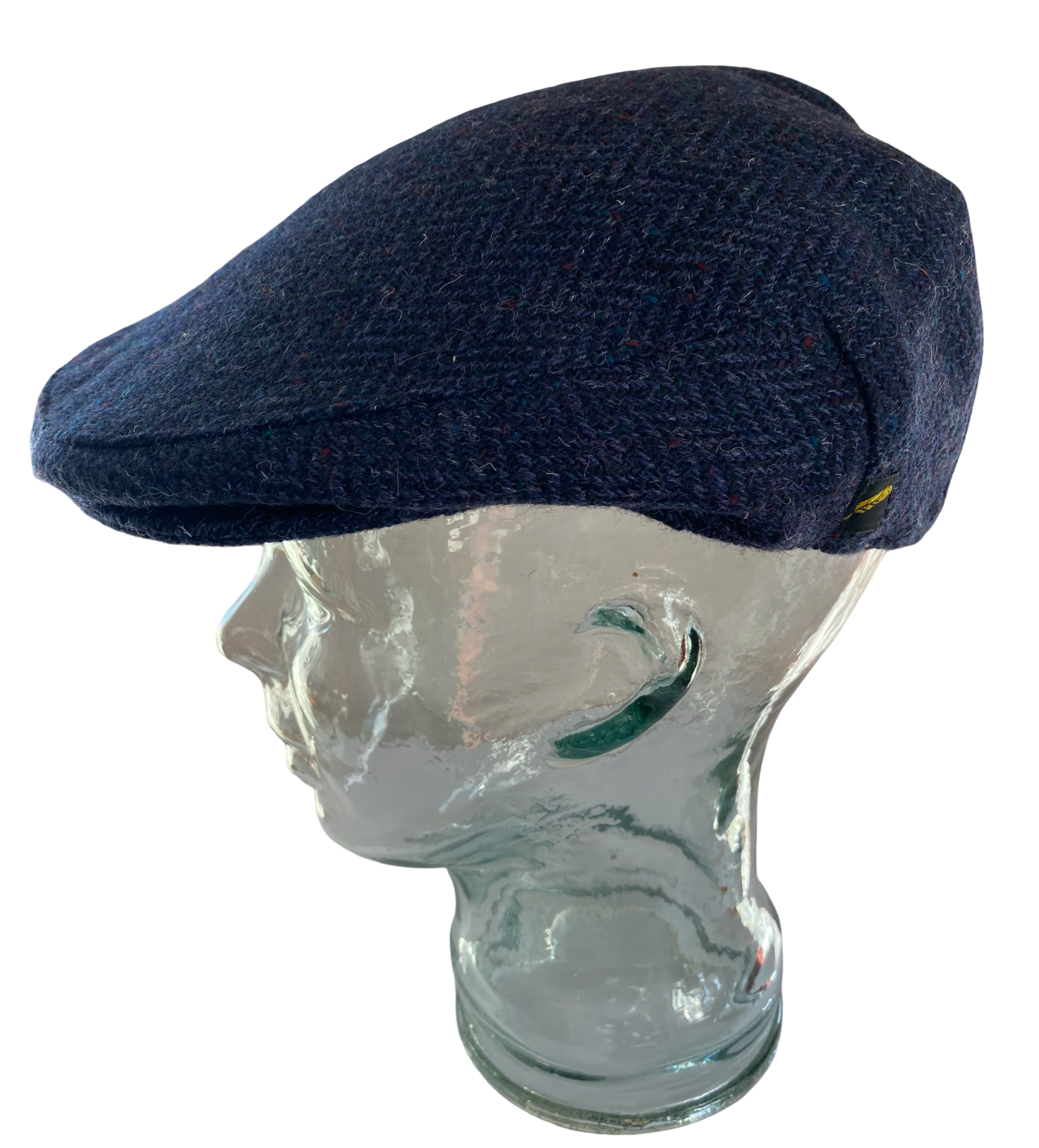 Navy Dubliner Irish Herringbone Tweed Flat Cap Large 60cms
