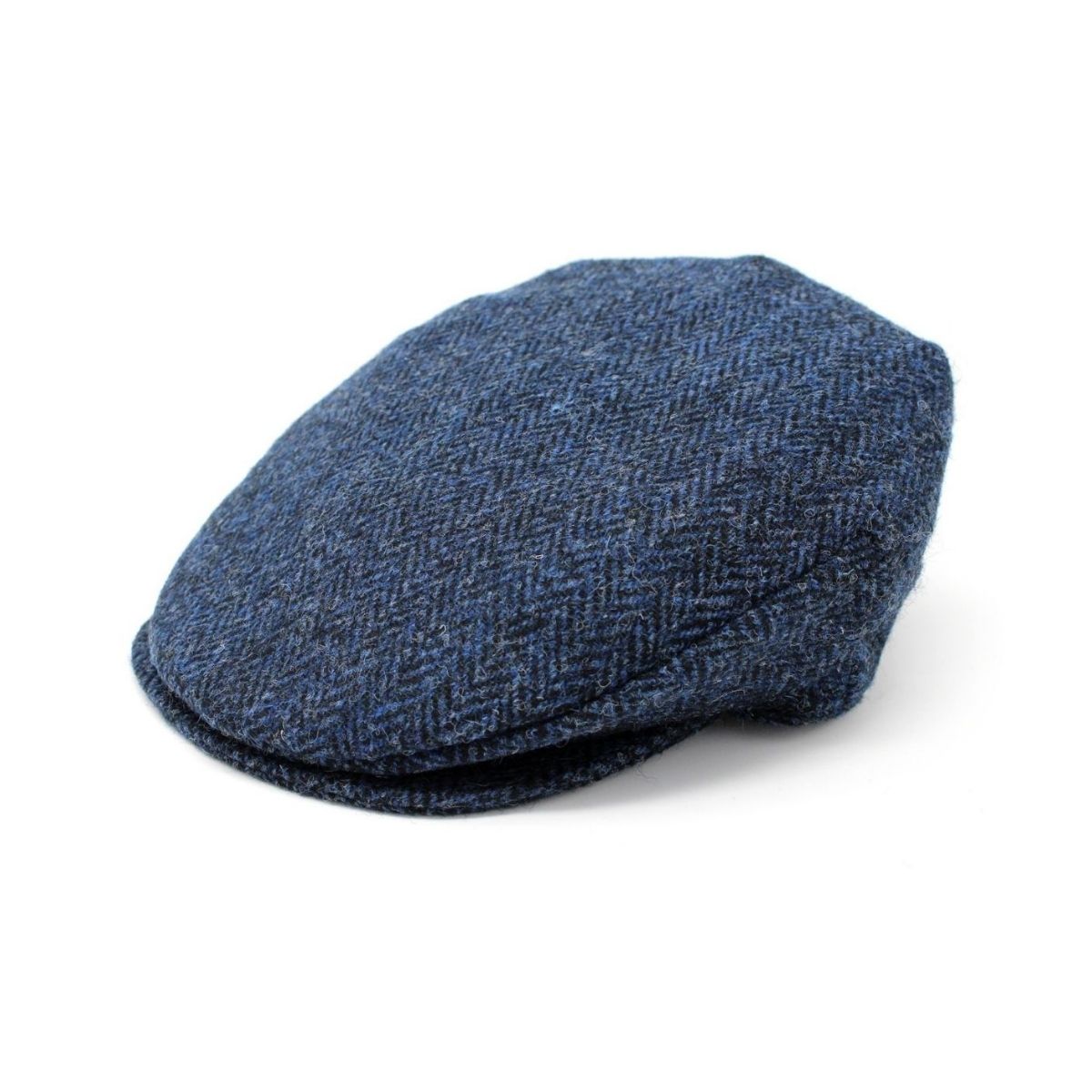 Donegal Touring Cap Blue Herringbone Wool Cap | Medium 59 cms.