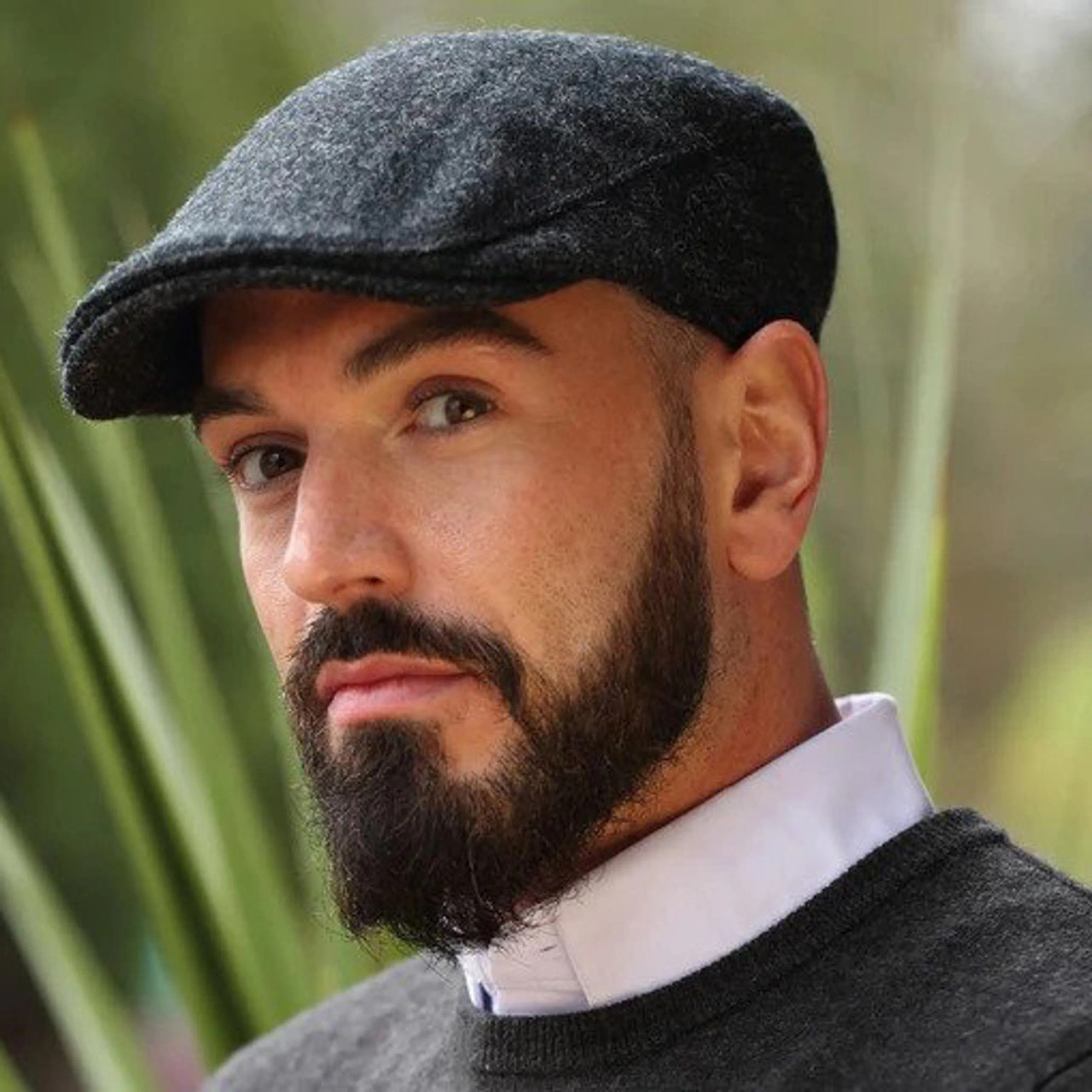 Donegal Touring Cap Harris Scottish Tweed Charcoal Black - Small and Large 