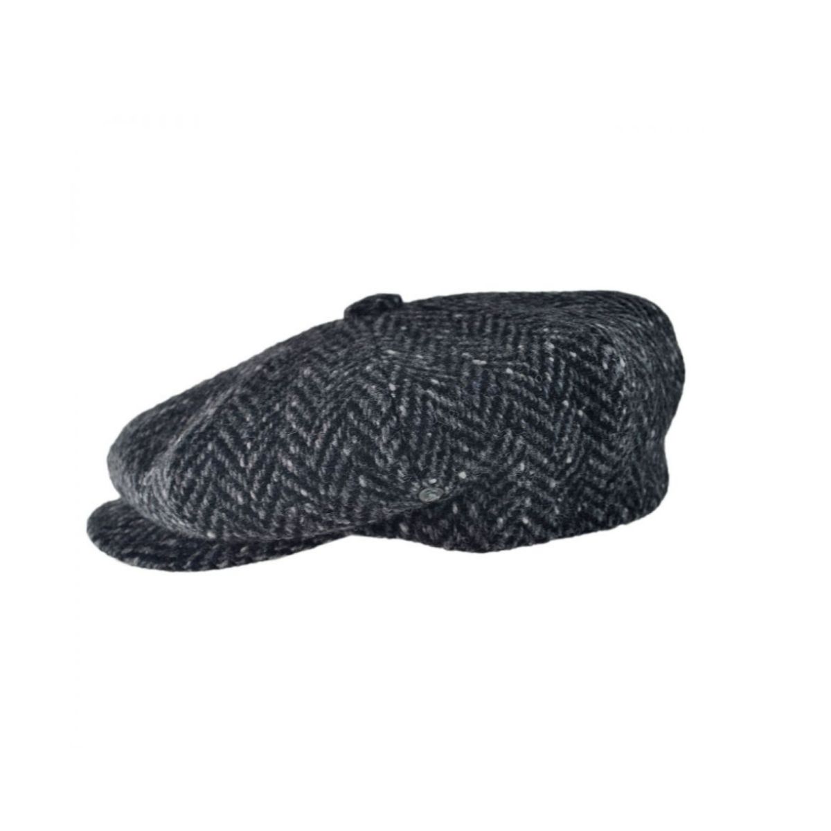 Irish Dark Charcoal Tweed Wool Newsboy Cap | Med 58cms. Large 60cms.
