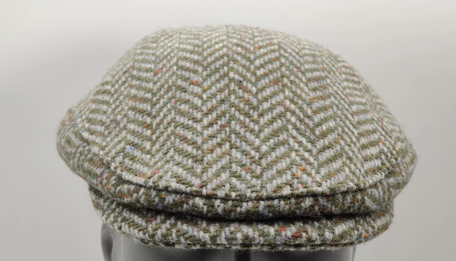 Irish Vintage Tweed Green Herringbone Flat  Cap  Medium - 59cms.