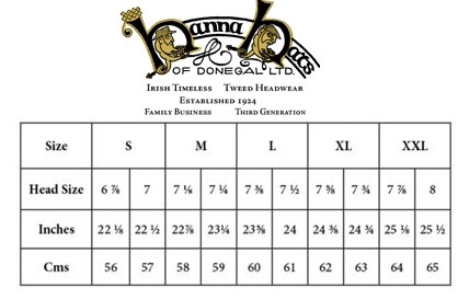 Donegal Touring Cap Blue Herringbone Wool Cap | Medium 59 cms. 