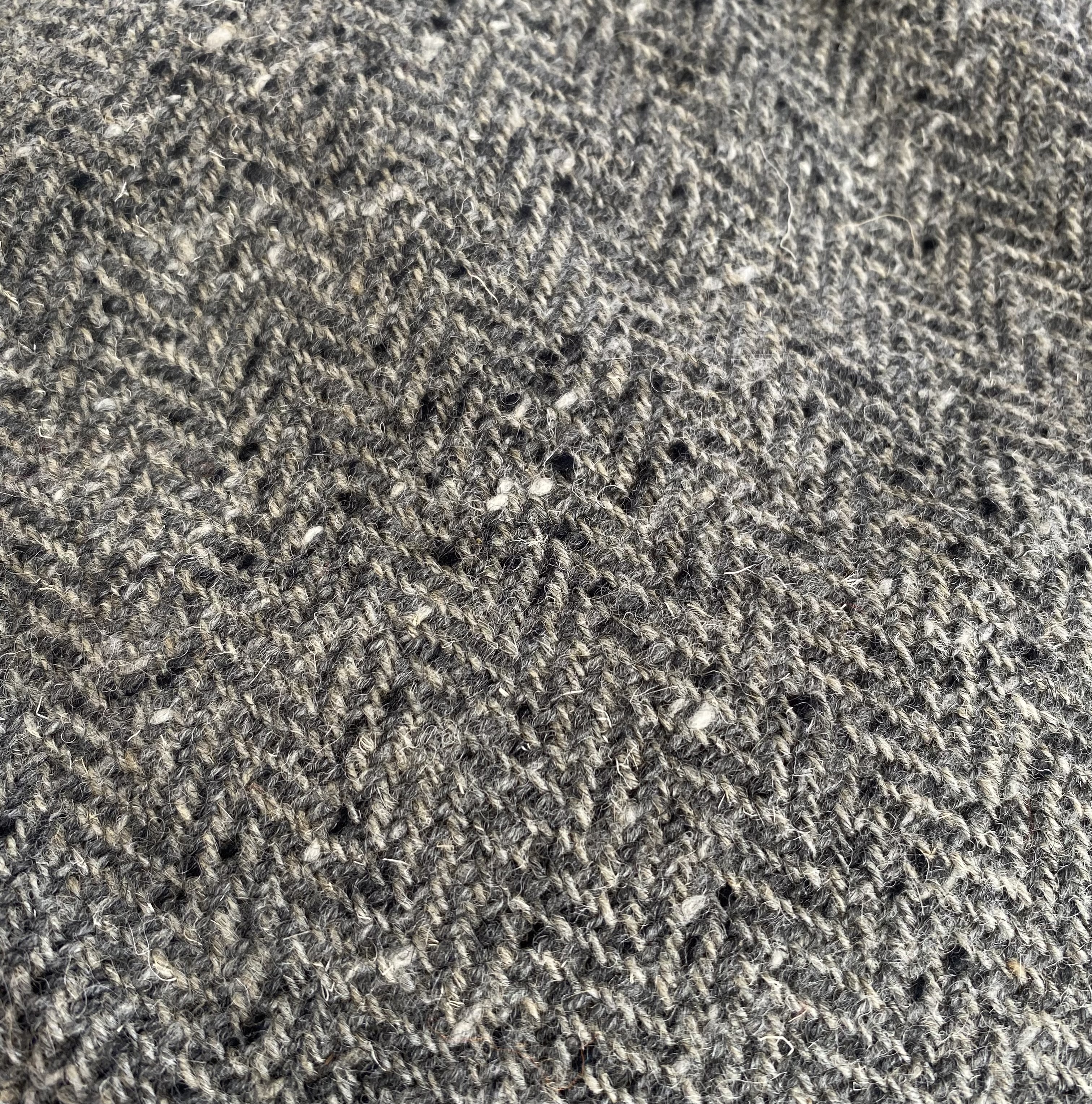 Silver Herringbone Irish Tweed Flat Cap | Large 60cms