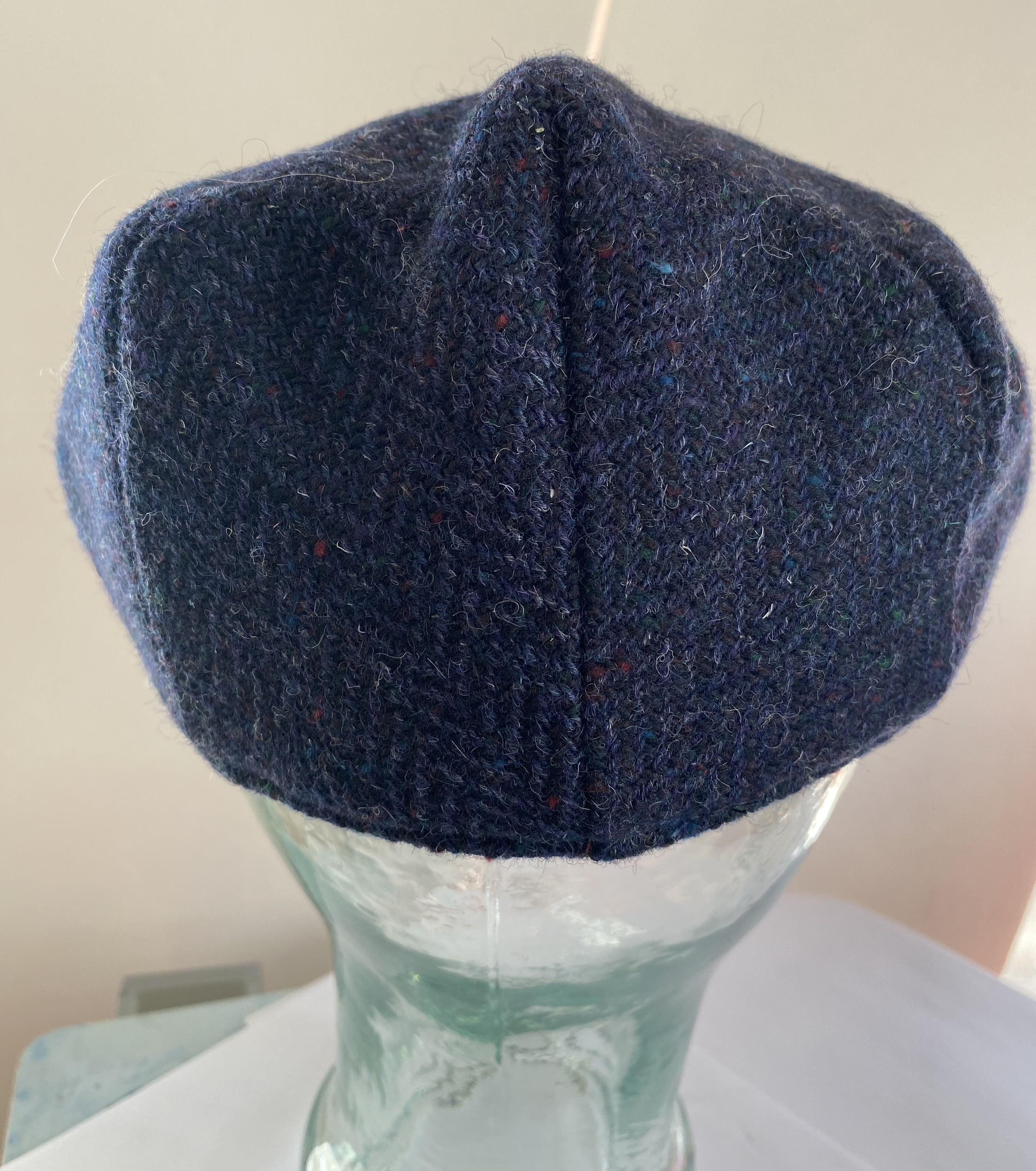 Navy Dubliner Irish Herringbone Tweed Flat Cap Large 60cms