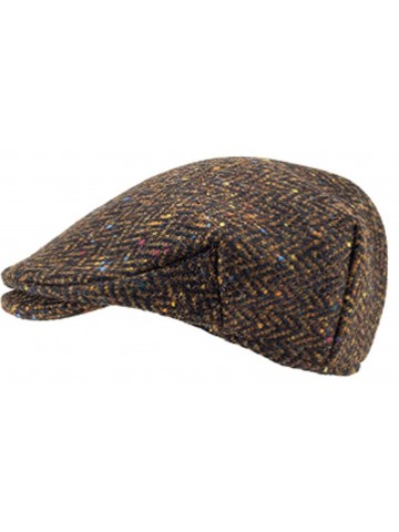 Irish Brown Vintage Tweed Wool Cap - Adult Large 61 cms.