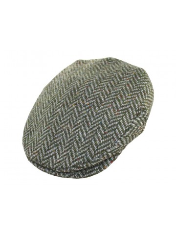 Irish Vintage Tweed Green Herringbone Flat  Cap  Medium - 59cms.