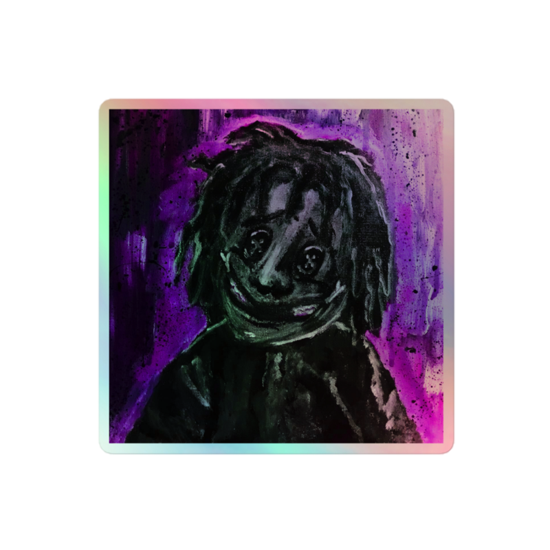 'The Other Wybie" Original Acrylic Painting Holographic Sticker