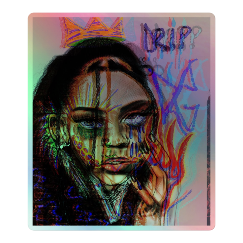 Original Drippy DG Digital Portrait Holographic stickers