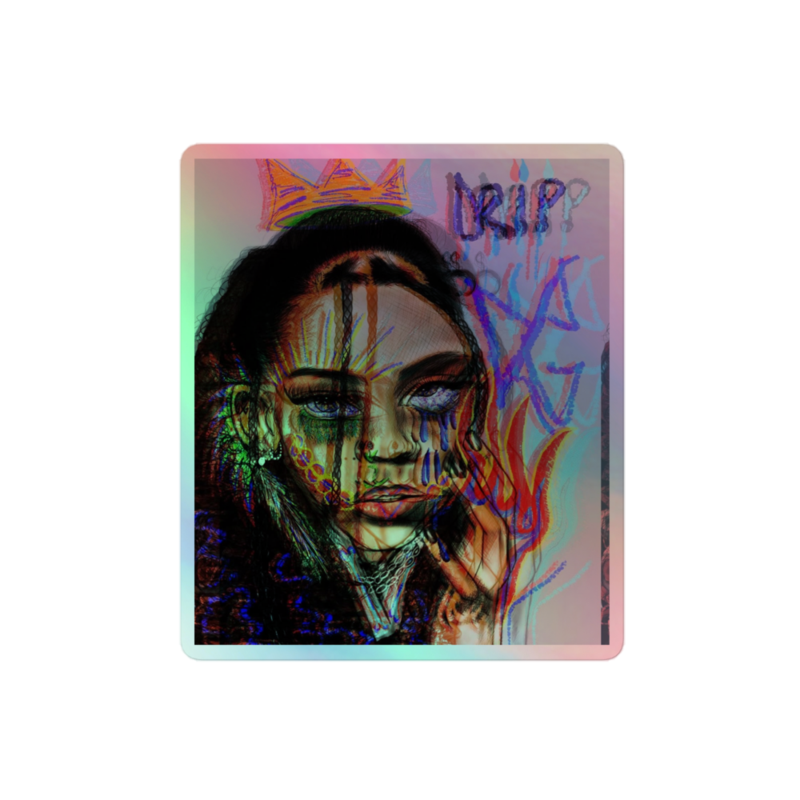 Original Drippy DG Digital Portrait Holographic stickers