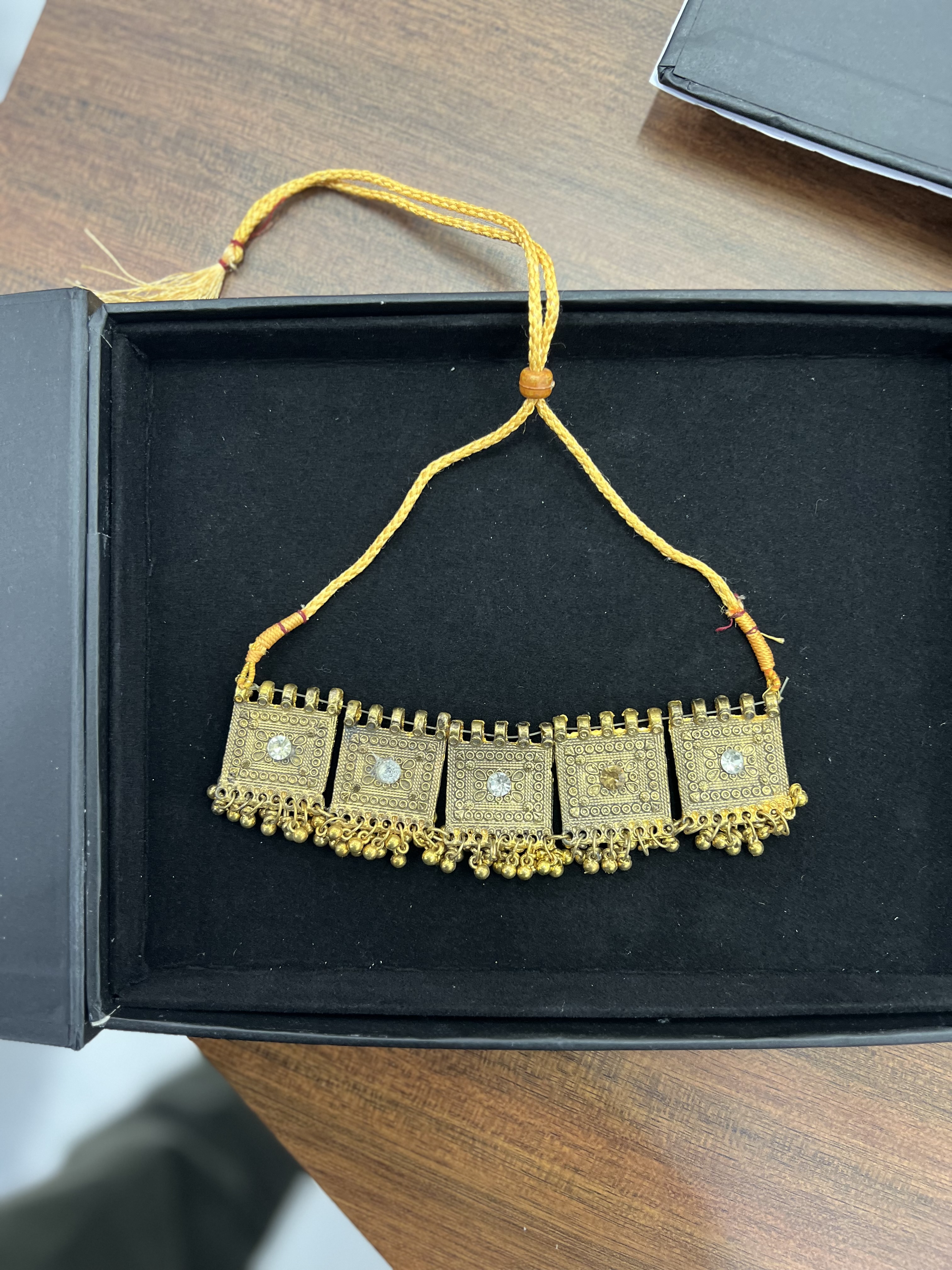 Ethnic Brass Choker Necklace