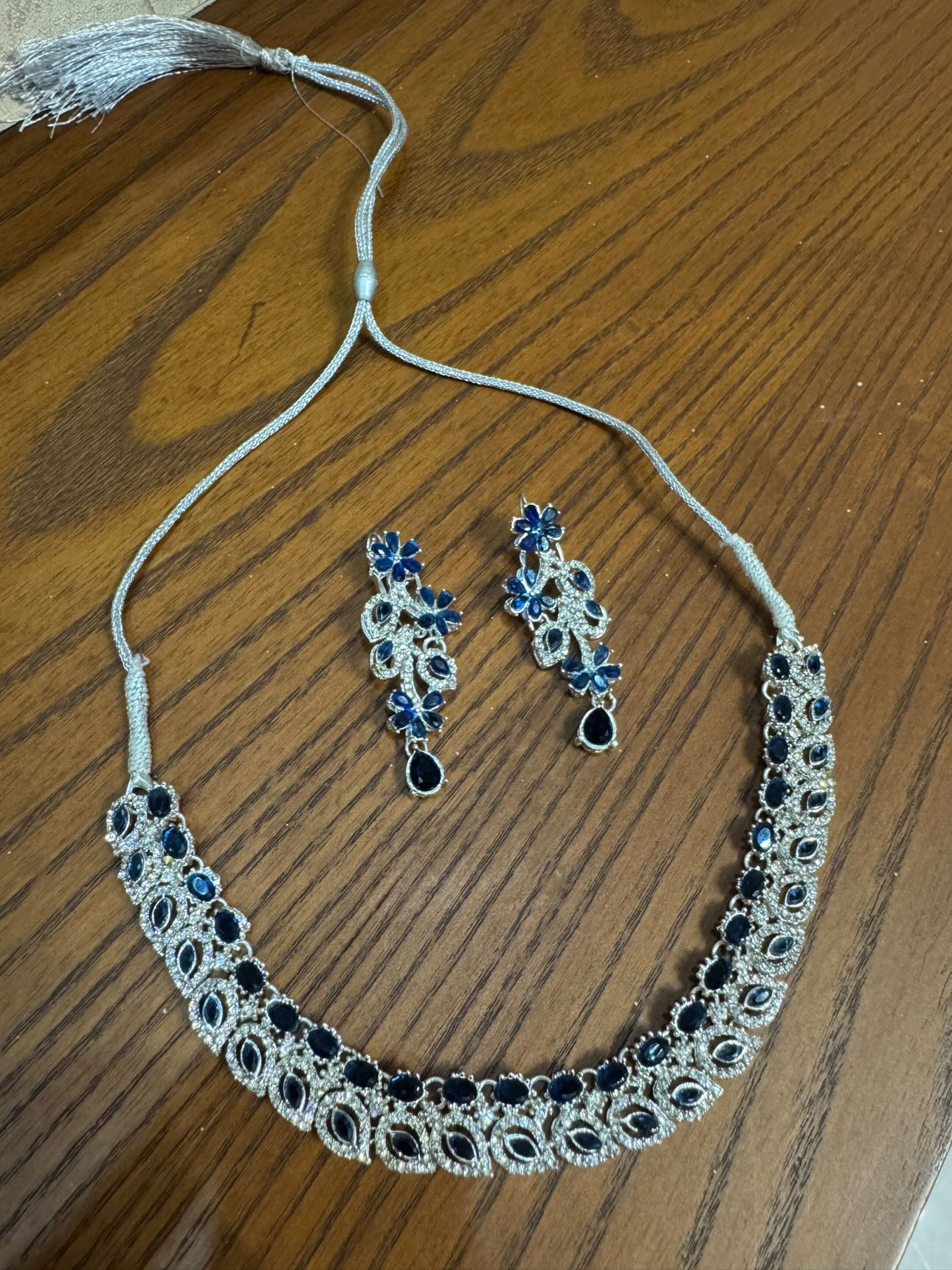 Elegant Blue Stone Jewelry Set