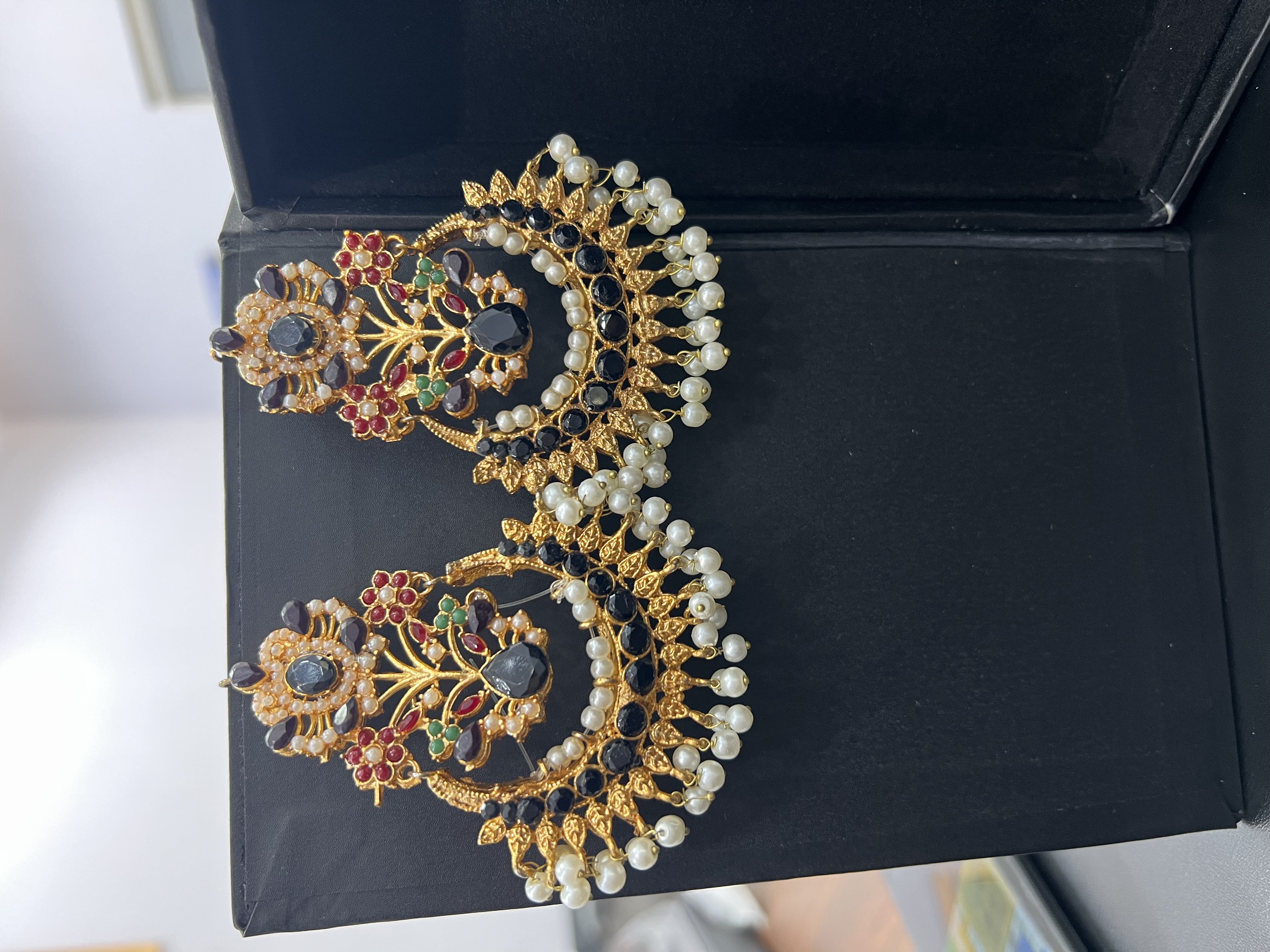 Traditional Pearl Jhumka Set with Tikka