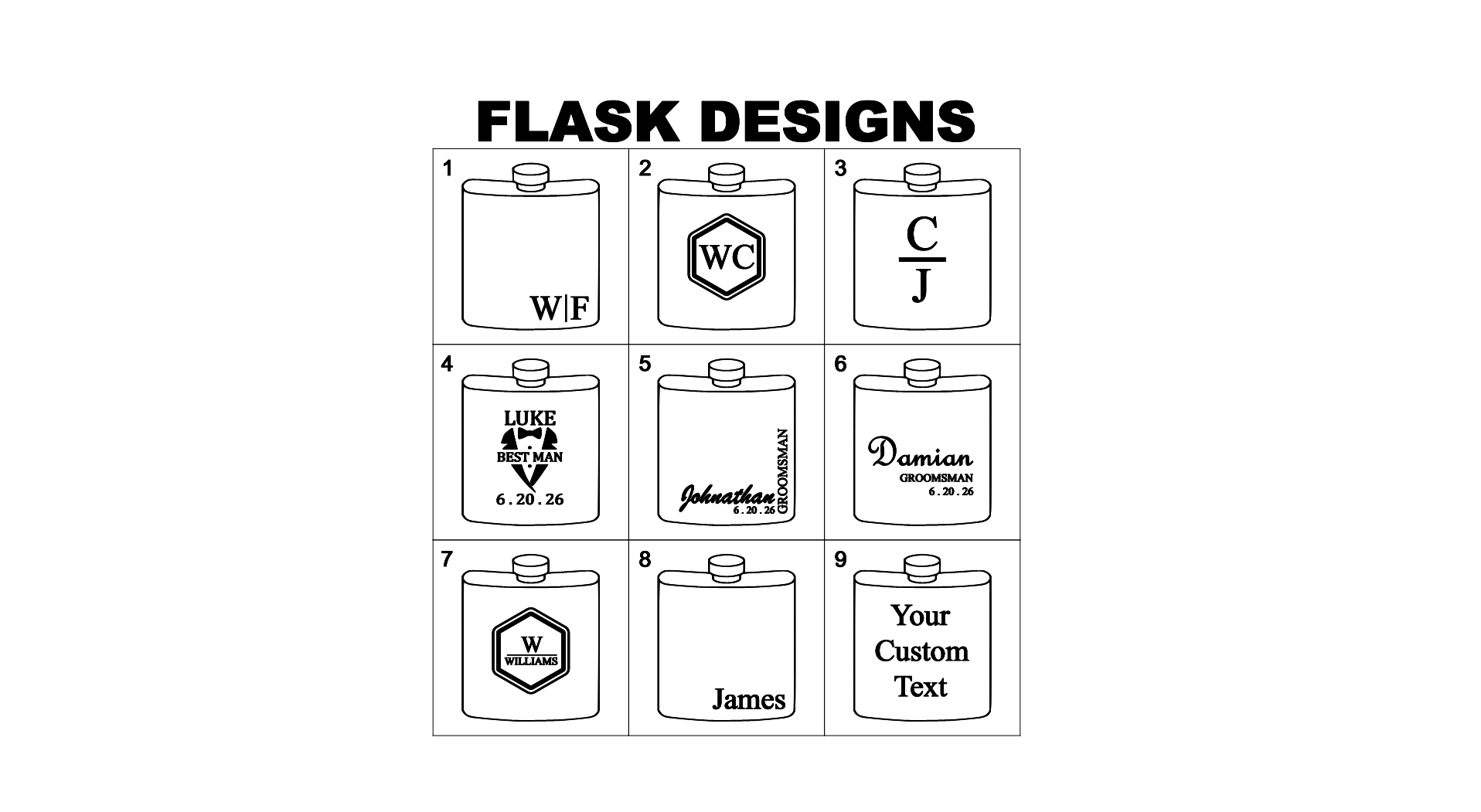 Laser Engraved Flask