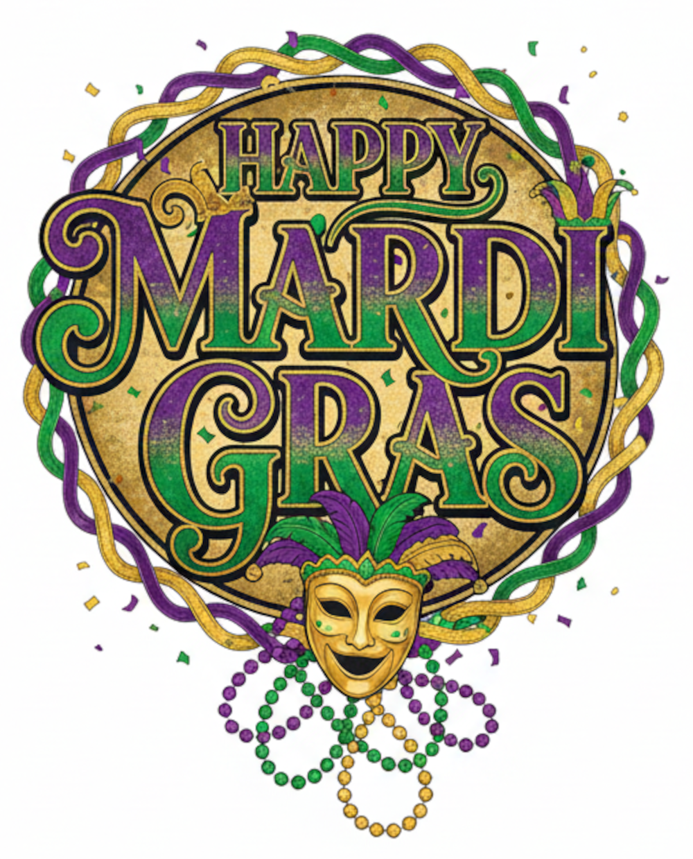 Happy Mardi Gras Digital PNG