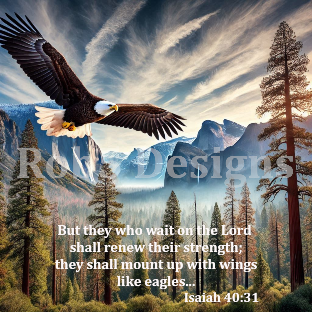 Isaiah 40:31 Digital File - Wings of Eagles - PNG -JPG