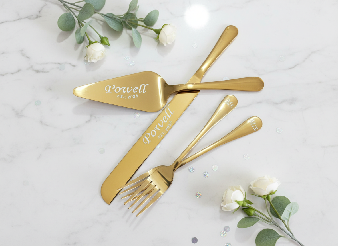 Personalized Engraved Cake Server Set