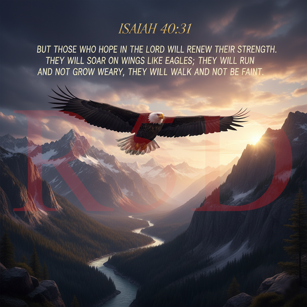 Isaiah 40:31 Eagle Wings Scripture Art (Digital Download)