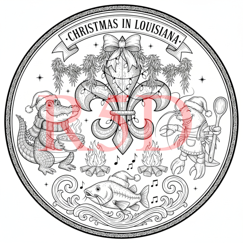 Christmas In Louisiana Design Digital File 