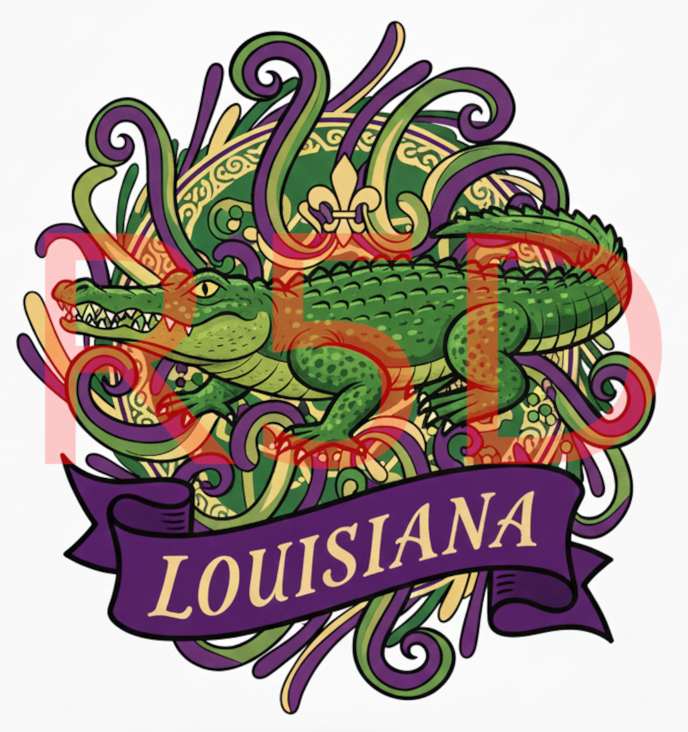 Louisiana Alligator Mardi Gras PNG - Digital Download – Louisiana Bayou