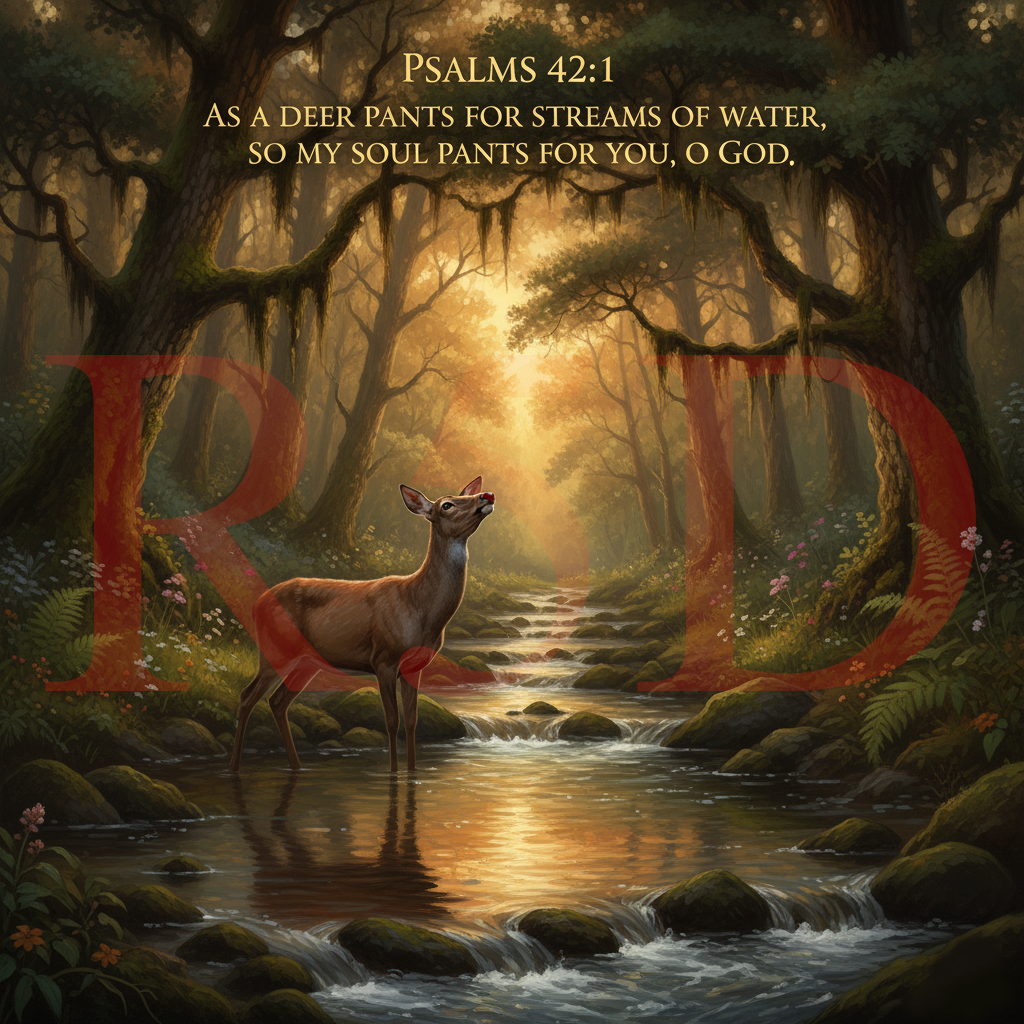 Psalm 42:1 Deer Scripture Art – Inspirational Digital Download