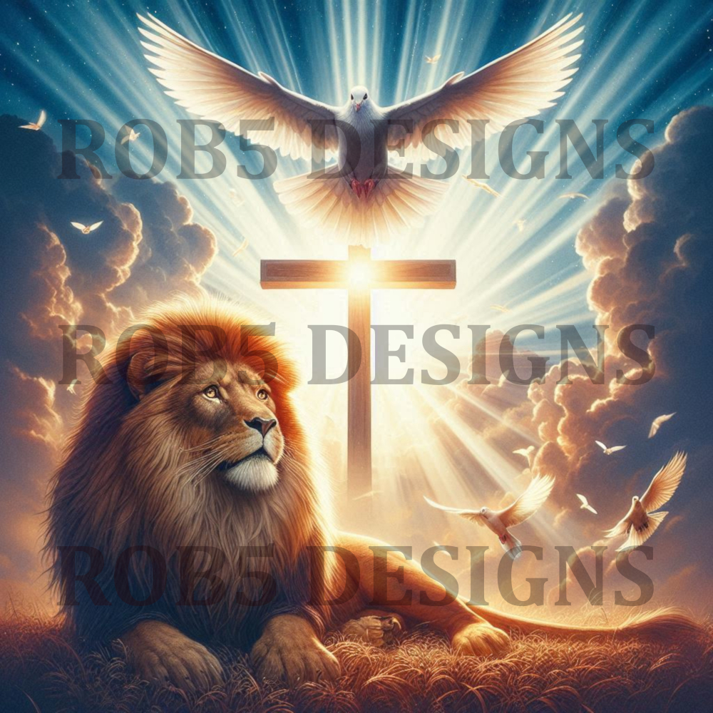 Lion, Dove, Cross Digital File